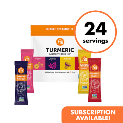 ZYN Turmeric Electrolyte Drink Mix - Variety Flavour Stick Packs