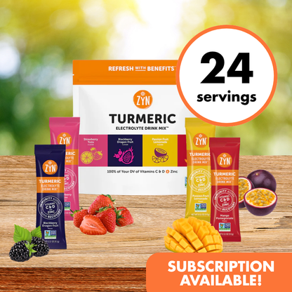 Drink ZYN Turmeric Electrolyte Drink Mix | Variety 24-Pack | Hydration & Recovery