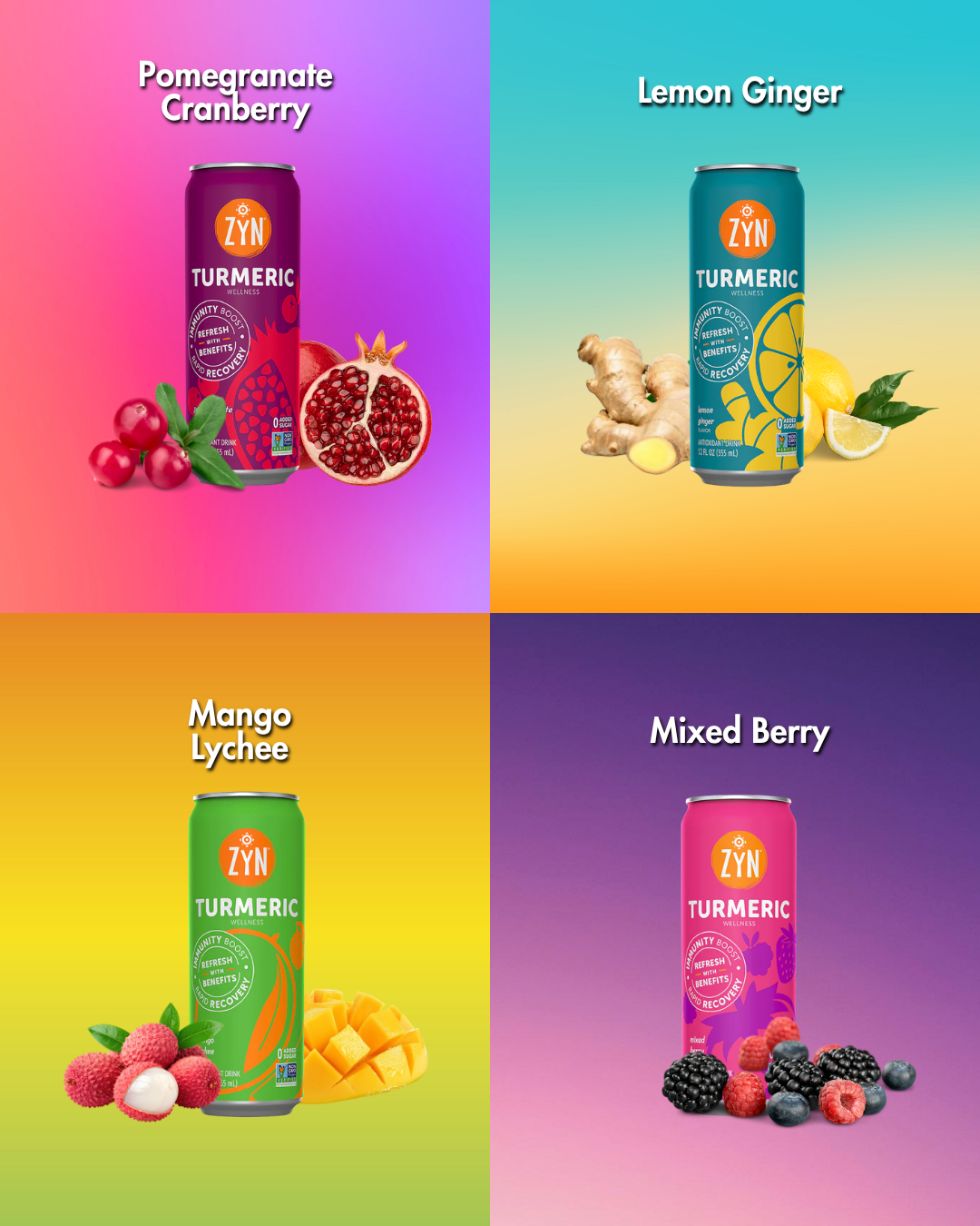 ZYN Turmeric Wellness Drink 355ml - Mixed Berry