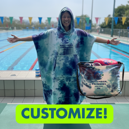 Customize your Poncho in a built-in bag (MOQ applies)