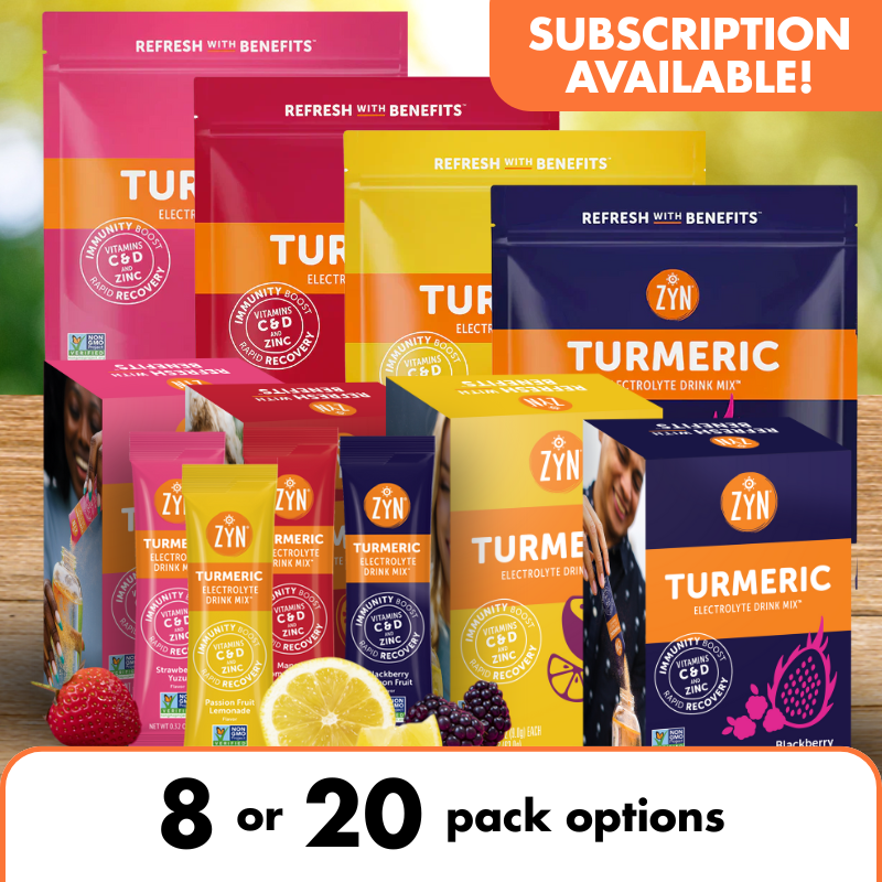 ZYN Turmeric Electrolyte Drink Mix - Single Flavour Stick Packs