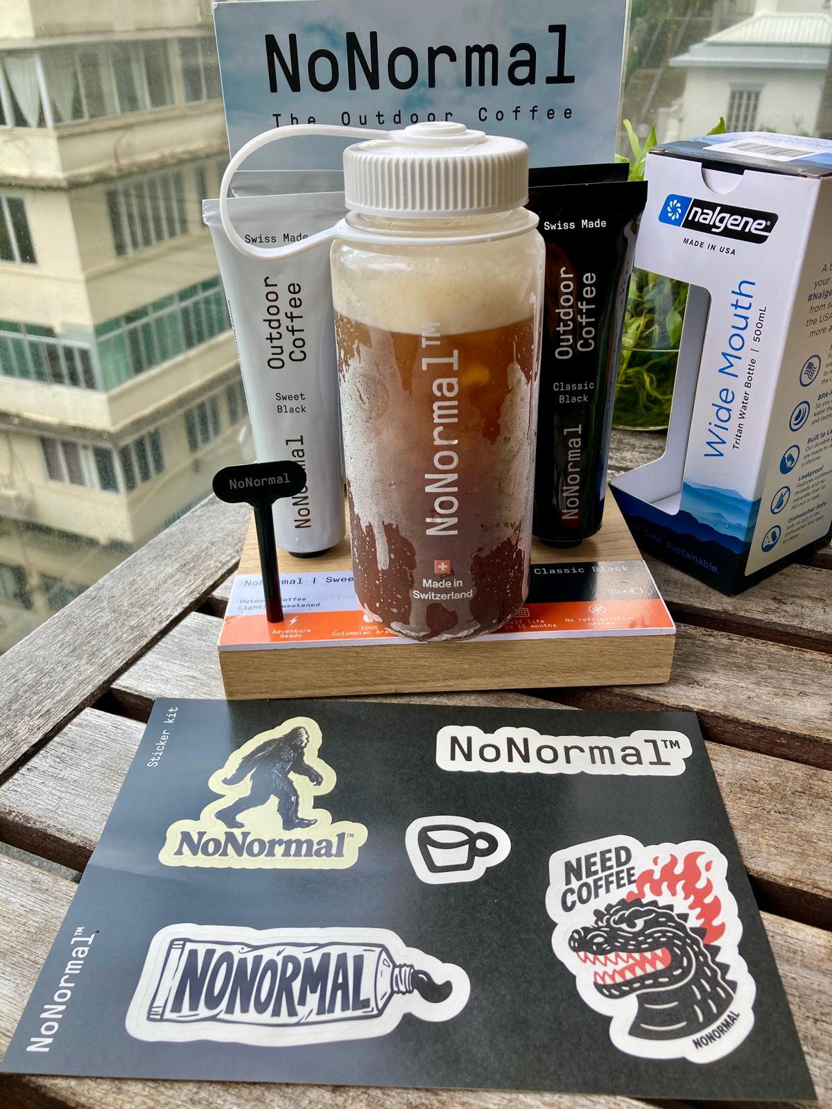 NoNormal Outdoor Iced Coffee Kit | Cold Brew Anywhere | Nalgene + 2 Coffee Tubes