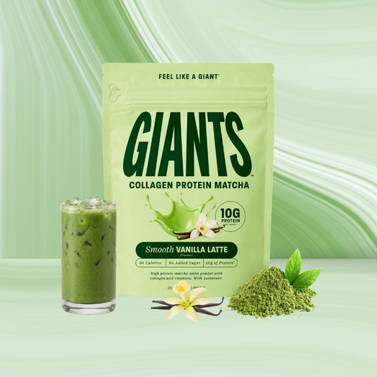 GIANTS Matcha Collagen Protein | Smooth Vanilla Latte | Hot or Iced