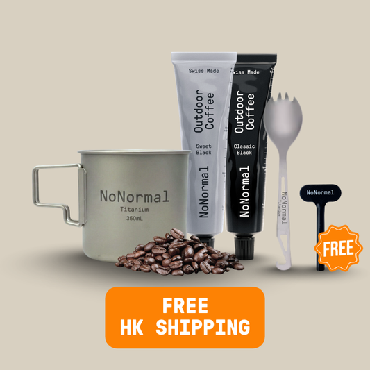 NoNormal Limited Titanium Coffee Set | Cup + Spork + 2 Tubes