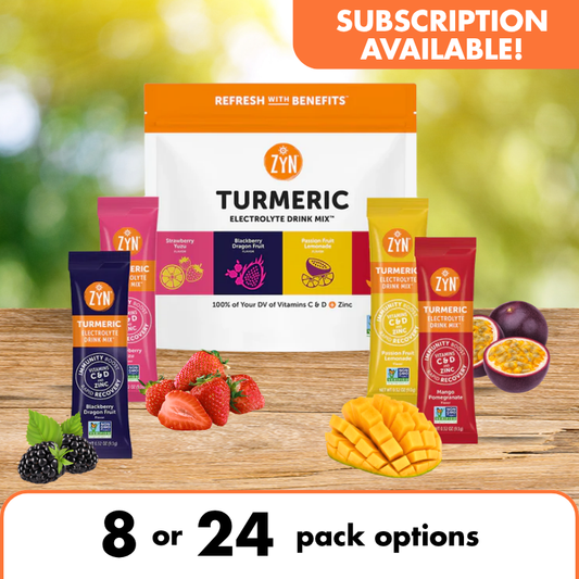 Drink ZYN Turmeric Electrolyte Drink Mix | Variety 24-Pack | Hydration & Recovery